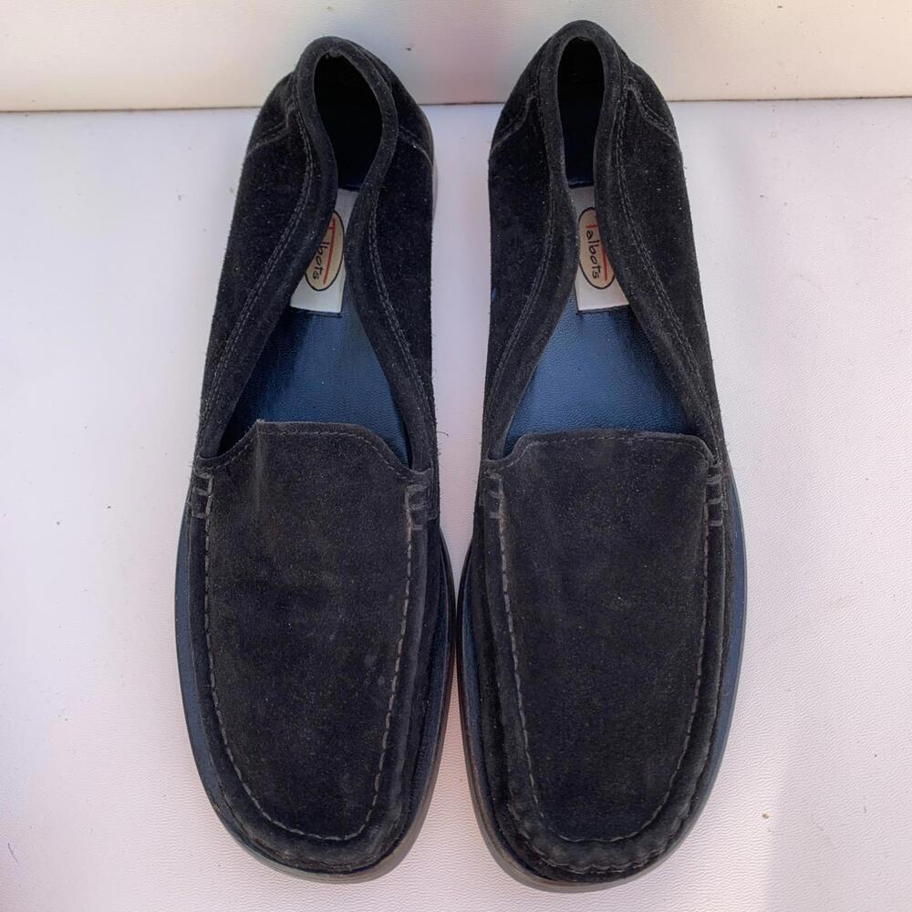 TALBOTS Black Leather Slip On Driving Moc Moccasin Loafer Shoe Sz 8 B BRAZIL